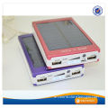 AWC027 Dual USB High Capacity Cheap Solar Mobile Phone Charger Lithium Polymer/18650 5000mAh Solar Power Bank